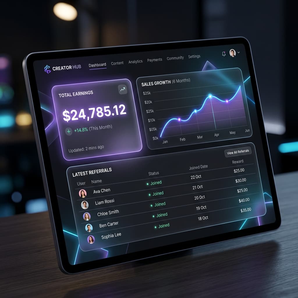 Creator Dashboard Mockup
